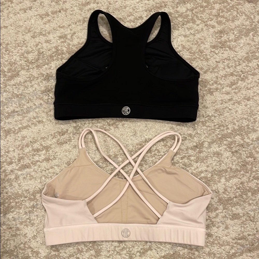 2 TYC Women's Black and Cream Sports Bras Size XL